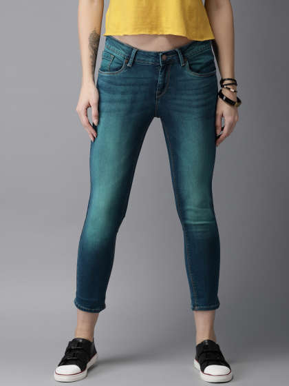 teal green jeans