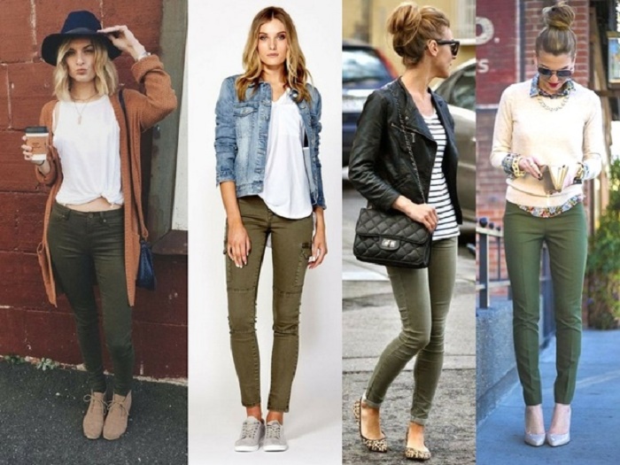 khaki green jeans ladies