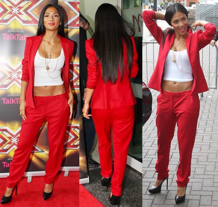 Red pants with blazer