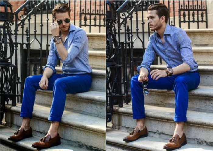 Outfit pants royal blue What Color