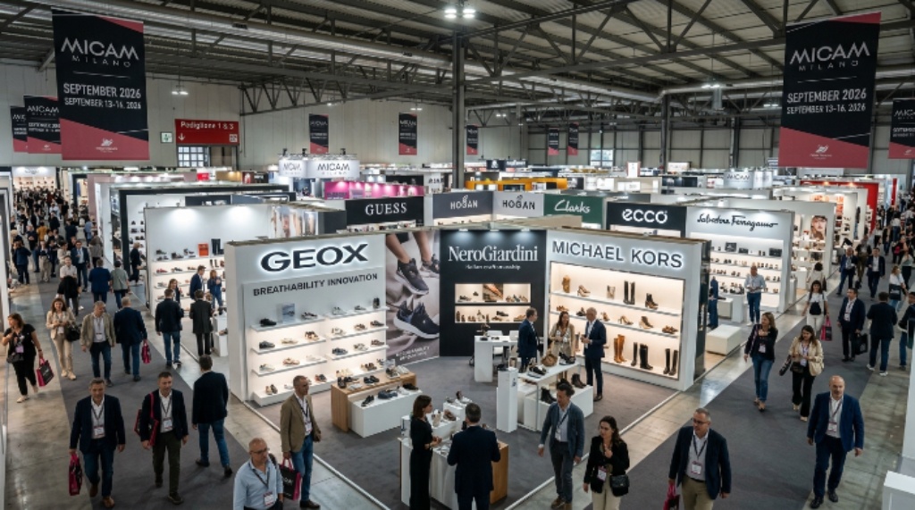 MICAM Milano 2026 footwear trade fair entrance at Fieramilano Rho September