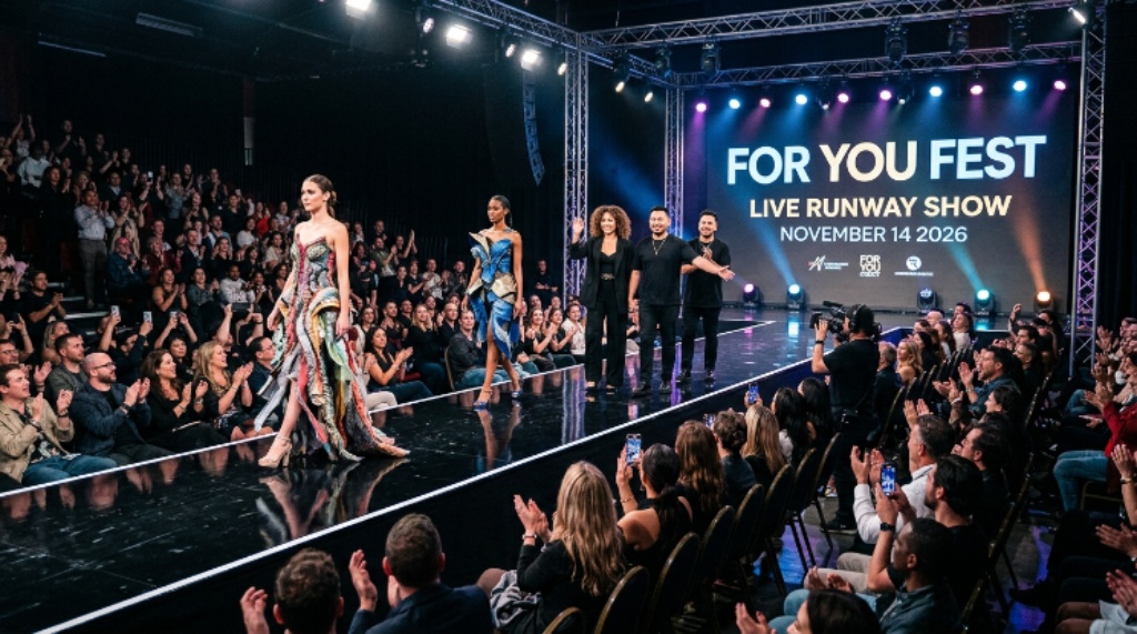 Live runway show featuring designers at For You Fest on November 14 2026